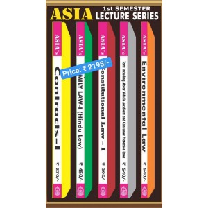 Asia Law House's 1st Semester Lecture Series including Environmental Law, Tort, Constitutional Law, Family Law I (Hindu Law), Contracts I (Set of 5 Books) by Dr. Rega Surya Rao
